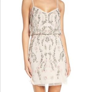 Ivory floral beaded shirt formal dress. Adrienna Papell brand new.